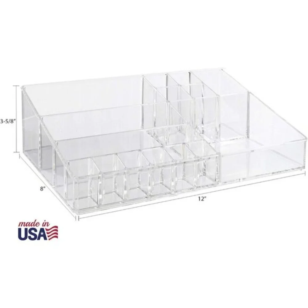 New Audrey Clear Makeup Organizer with 15 Compartments for Brushes & Palettes